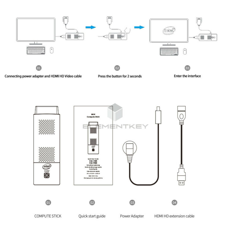 Elementkey IniX2 - Ultra Klein Quad Core Mini PC - Celeron N4100 - 8GB Emmc 128G SDD Opslag - Windows 11 Pro - Zwart - Afbeelding 17