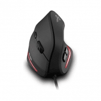 Elementkey ERGO2 - Ergonomische Optische USB Verticale Muis (Bedraad) – DPI 3200 – 6 Knoppen- LED licht - Plug & Play – Zwart