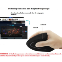 Elementkey ERGO4- Verticale Muis - Wit- Draadloze muis met AAA Batterijen - RSI -3 verstelbare DPI opties 800/1200/1600 - Afbeelding 6