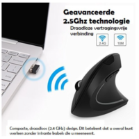 Elementkey ERGO4- Verticale Muis - Wit- Draadloze muis met AAA Batterijen - RSI -3 verstelbare DPI opties 800/1200/1600 - Afbeelding 7