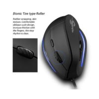 Elementkey ERGO2 - Ergonomische Optische USB Verticale Muis (Bedraad) – DPI 3200 – 6 Knoppen- LED licht - Plug & Play – Zwart - Afbeelding 2
