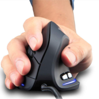 Elementkey ERGO2 - Ergonomische Optische USB Verticale Muis (Bedraad) – DPI 3200 – 6 Knoppen- LED licht - Plug & Play – Zwart - Afbeelding 6