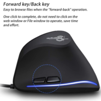 Elementkey ERGO2 - Ergonomische Optische USB Verticale Muis (Bedraad) – DPI 3200 – 6 Knoppen- LED licht - Plug & Play – Zwart - Afbeelding 8
