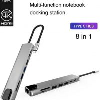 DrPhone 8 in 1 Multi Hub – USB-C naar HDMI 4K - 87W PD Lader - USB-C - RJ45 Gigabit Internet - SD - 2x USB 3.0 Female – Type-C Docking voor o.a. Macbook / Surface Pro / Lenovo / HP - Space Gray - Afbeelding 4