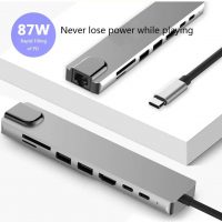 DrPhone 8 in 1 Multi Hub – USB-C naar HDMI 4K - 87W PD Lader - USB-C - RJ45 Gigabit Internet - SD - 2x USB 3.0 Female – Type-C Docking voor o.a. Macbook / Surface Pro / Lenovo / HP - Space Gray - Afbeelding 6