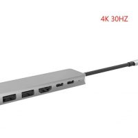 DrPhone 8 in 1 Multi Hub – USB-C naar HDMI 4K - 87W PD Lader - USB-C - RJ45 Gigabit Internet - SD - 2x USB 3.0 Female – Type-C Docking voor o.a. Macbook / Surface Pro / Lenovo / HP - Space Gray - Afbeelding 8