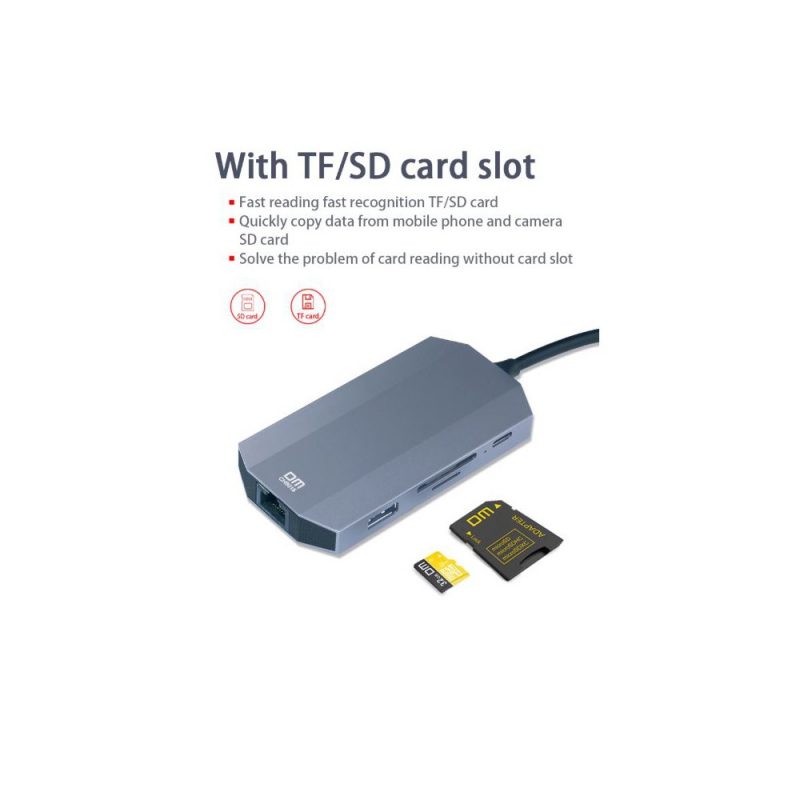 DrPhone DM4 - 9 in 1 HUB - Complete Uitbreiding – USB 3.0 - Gigabit RJ45 - Laden - AUX - HDMI 4K – Voor o.a. Macbook / Surface - Afbeelding 14