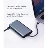 DrPhone HB8 USB C Hub - 8 in 1 - USB3.0x2 + HDMI 4K /VGA 1080P+Jack 3.5+Gigabit Network LAN + Type-C(Pd) 87W - Afbeelding 3