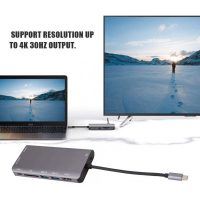 DrPhone HB8 USB C Hub - 8 in 1 - USB3.0x2 + HDMI 4K /VGA 1080P+Jack 3.5+Gigabit Network LAN + Type-C(Pd) 87W - Afbeelding 7