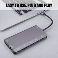 DrPhone HB8 USB C Hub - 8 in 1 - USB3.0x2 + HDMI 4K /VGA 1080P+Jack 3.5+Gigabit Network LAN + Type-C(Pd) 87W - Afbeelding 9