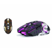 Elementkey M1 - Wireless Gaming Muis - Oplaadbaar + Draadloos - LED - 6 knoppen - 2400 DPI - USB Optische Ergonomische - Game Muis – Star Zwart - Afbeelding 4