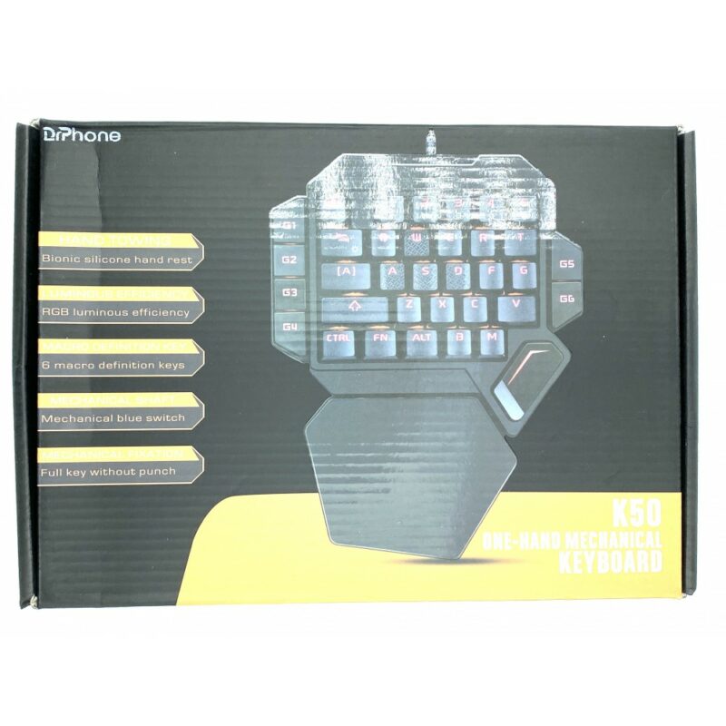 Elementkey Mechanisch Draagbaar - Bedrade Gaming Keyboard met één hand - RGB-achtergrondverlichting - 35 toetsen – Zwart - Afbeelding 10