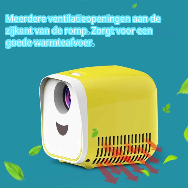 Elementkey PiX Beamer – Draagbaar Projector – 1080P Full HD - 5W Speaker - 1000 LUMEN - Kids Mini Projector - Beamer Voor Kinderen - Geel / Wit - Afbeelding 6