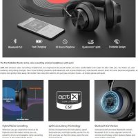 Elementkey ANC-E10 - Noise Cancelling Koptelefoon -  96% Active Ruisonderdrukking -  Bluetooth 5.0 AptX LL -  Over-Ear - 30 uur Accu - Wireless Headphone - Afbeelding 3
