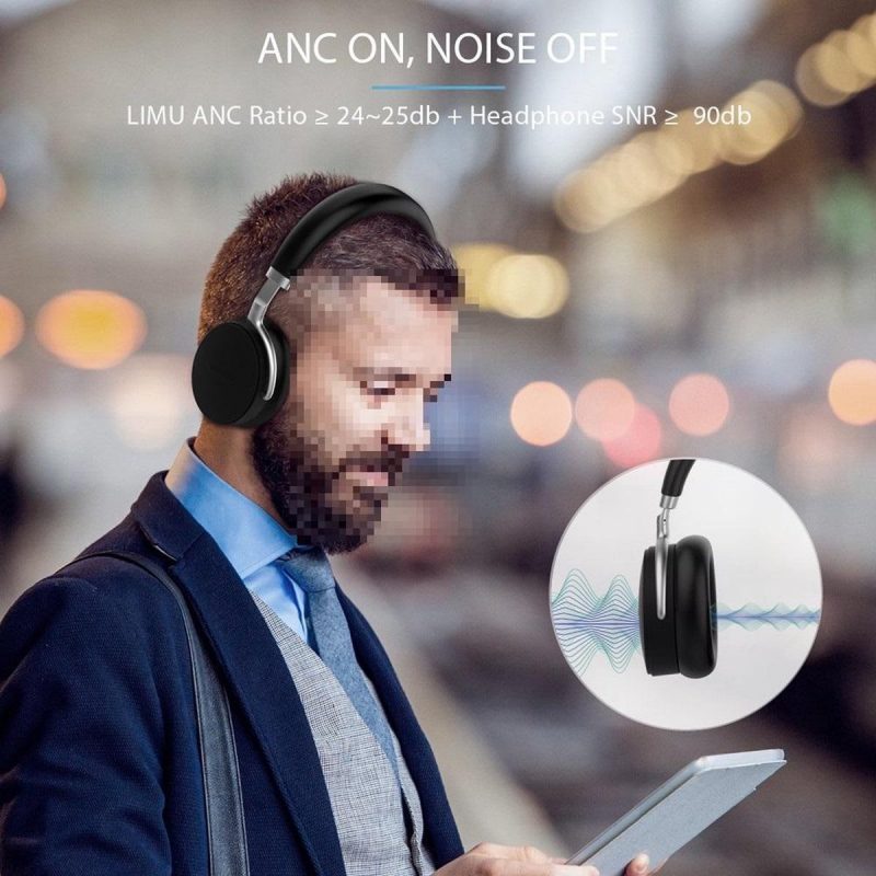 Elementkey A3S - AptX ACN Bluetooth Koptelefoon - Actieve Ruisonderdrukking - Bluetooth Headphone - Noise Cancelling - AptX Lage Latency/Aptx LL Draadloze Headset Koptelefoon - Zwart - Afbeelding 12