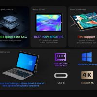 ELEMENTKEY iON Work - Windows 11 - 2 in 1 Tablet PC  -10.5 Inch Full HD IPS - Intel N4120 8GB LPDDR4 384GB Opslag - Afbeelding 8