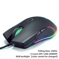 Elementkey IMX12 – RGB Gaming Muis Met 3600 DPI - Gaming Muis Met 7 Knoppen – Bedrade Ergonomische Gaming Muis – Zwart - Afbeelding 2
