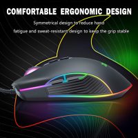 Elementkey IMX12 – RGB Gaming Muis Met 3600 DPI - Gaming Muis Met 7 Knoppen – Bedrade Ergonomische Gaming Muis – Zwart - Afbeelding 4