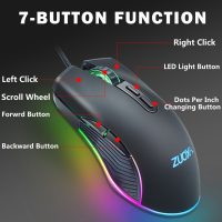 Elementkey IMX12 – RGB Gaming Muis Met 3600 DPI - Gaming Muis Met 7 Knoppen – Bedrade Ergonomische Gaming Muis – Zwart - Afbeelding 6
