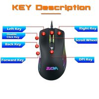 Elementkey IMX11 – RGB Gaming Muis Met 7200 DPI- Gaming Muis Met 7 Knoppen – Bedrade Ergonomische Gaming Muis - Zwart - Afbeelding 12