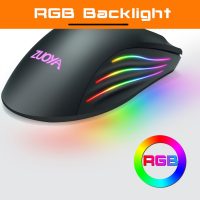 Elementkey IMX11 – RGB Gaming Muis Met 7200 DPI- Gaming Muis Met 7 Knoppen – Bedrade Ergonomische Gaming Muis - Zwart - Afbeelding 5