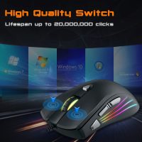 Elementkey IMX11 – RGB Gaming Muis Met 7200 DPI- Gaming Muis Met 7 Knoppen – Bedrade Ergonomische Gaming Muis - Zwart - Afbeelding 6