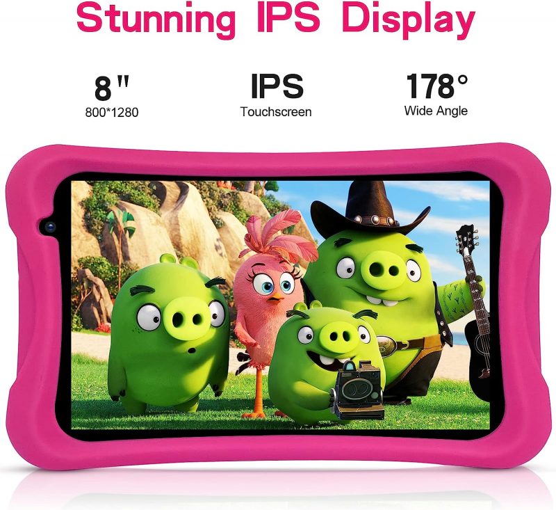 Elementkey Ai-Kids - 8 inch - Android 10 Tablet - kinderslot - Leer Spellen - 2 GB RAM, 32 GB Opslag + Val bestendige Cover Roze - Afbeelding 7