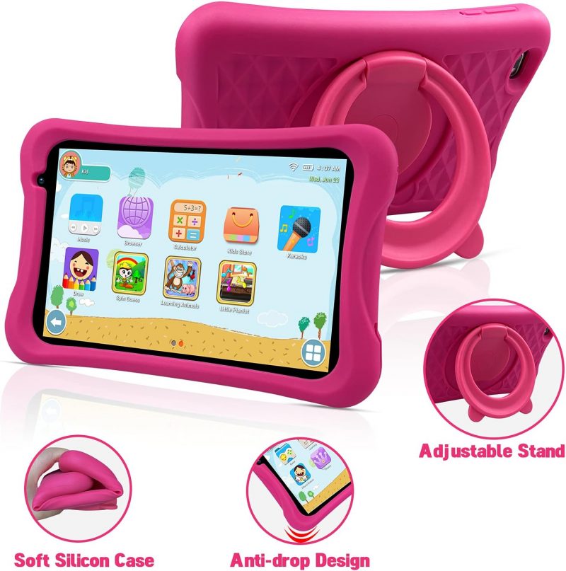 Elementkey Ai-Kids - 8 inch - Android 10 Tablet - kinderslot - Leer Spellen - 2 GB RAM, 32 GB Opslag + Val bestendige Cover Roze - Afbeelding 8