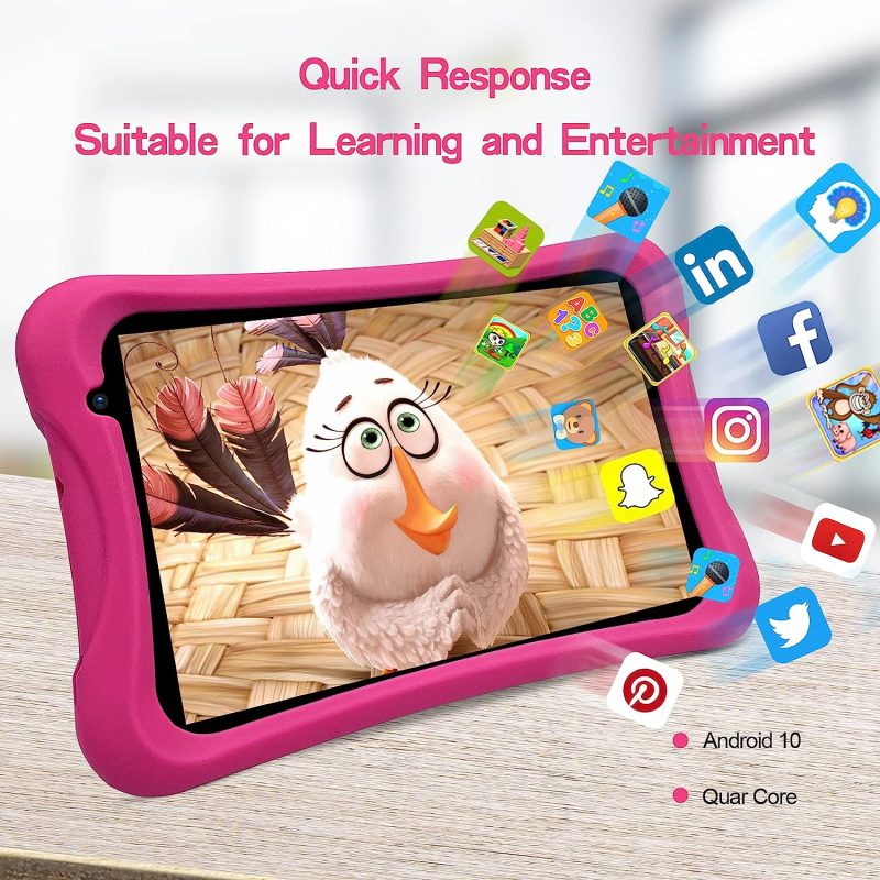 Elementkey Ai-Kids - 8 inch - Android 10 Tablet - kinderslot - Leer Spellen - 2 GB RAM, 32 GB Opslag + Val bestendige Cover Roze - Afbeelding 10