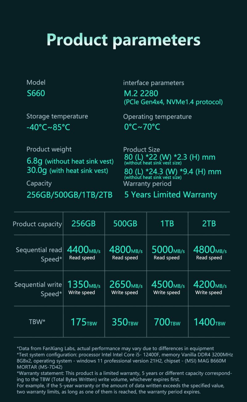 ELEMENTKEY HIGHSPEED – PREMIUM NVME SSD – PCI 4.0 – 5000MB/S – 1TB – HEATSINK – GESCHIKT VOOR PS5 / DESKTOP - Afbeelding 3