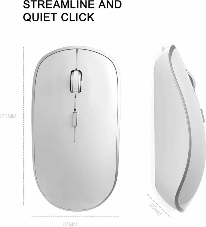 ElementKey V12 Draadloze Toetsenbord + Muis Set – 1600DPI - Compact - 2.4G – Ultradun – Ergonomisch – Multimediasneltoetsen - Grijs - Afbeelding 6