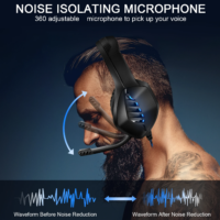 Elementkey ApexWave – 7.1 Surround Sound Gaming Headset – RGB Verlichting - Multi-Platform Compatibiliteit - Beraadde Gaming Headset – Zwart/Rood - Afbeelding 2