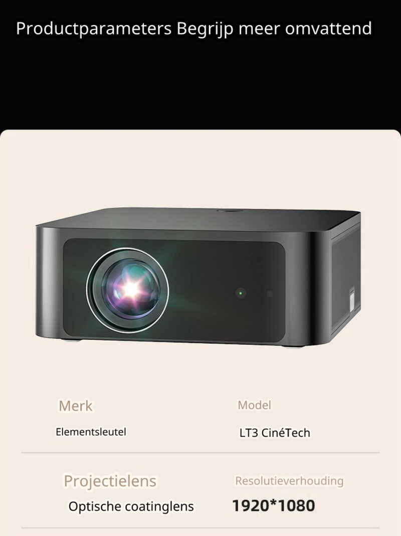 Elementkey CinéTech LT3 - 10000 Lumen Professioneel Beamer - Native 1080P Projector - Android 9.0 Besturing - Auto Correctie / Keystone - Afbeelding 10