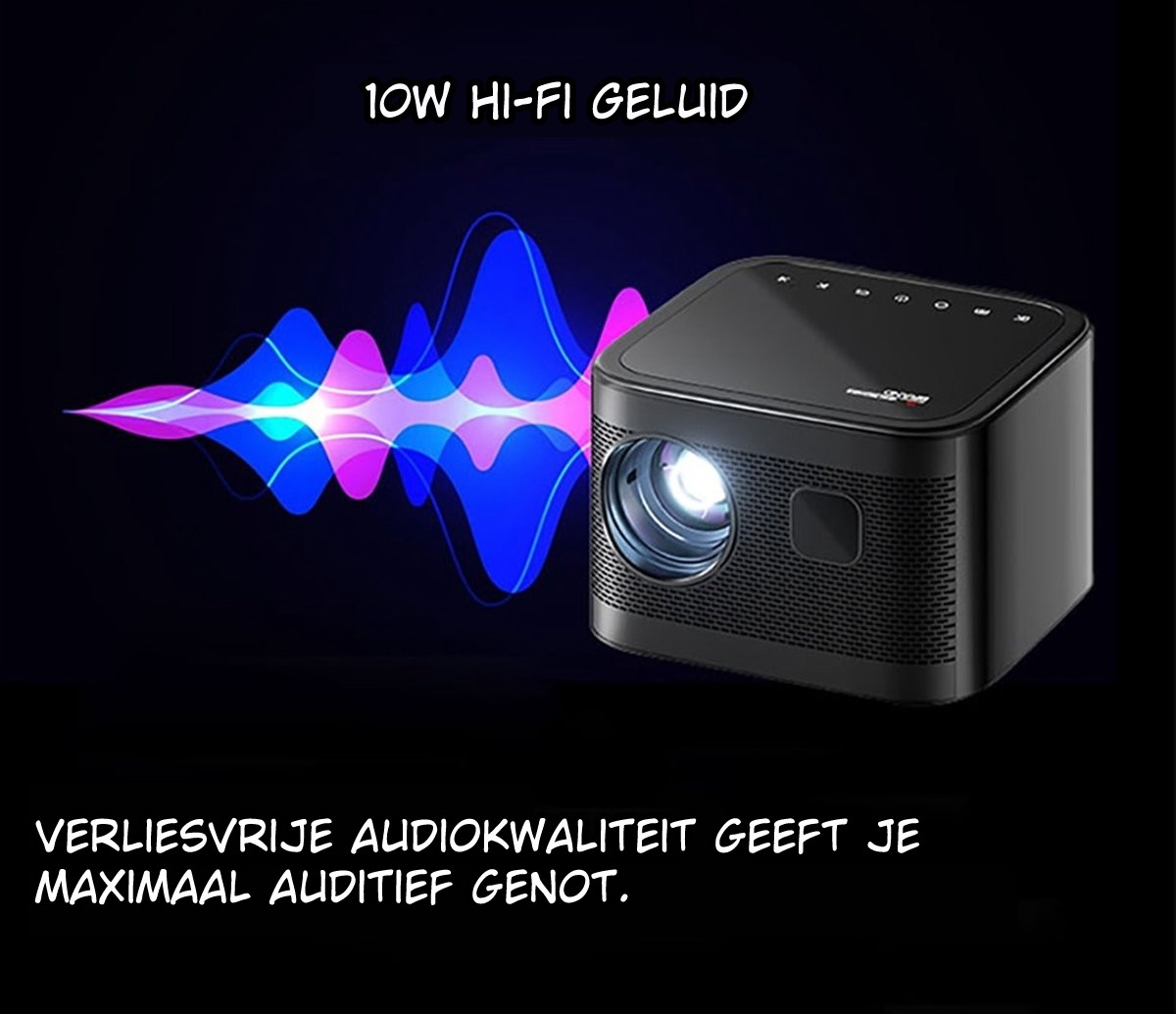 Elementkey mini pc projector 10w hi fi geluid zwart