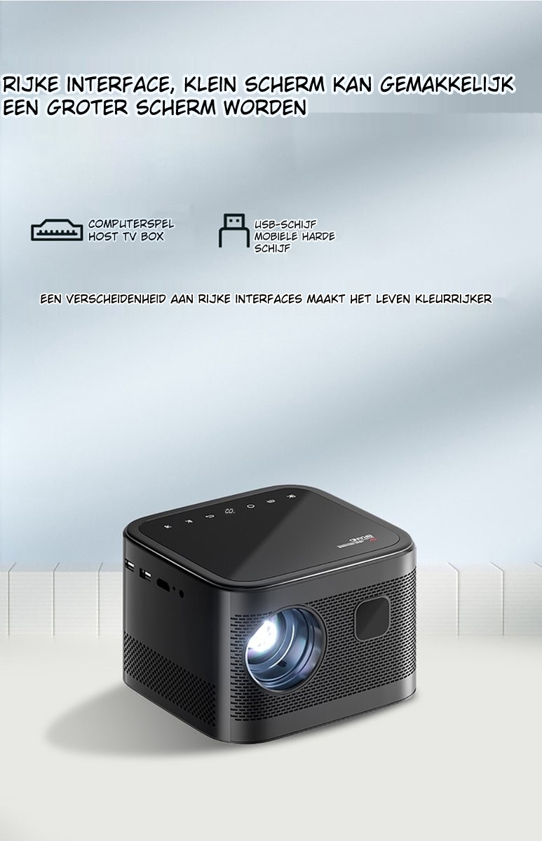 Elementkey BEAM21 – Android 9.0 Beamer – Projector Met Autofocus – 180 ANSI Lumen - Native 1080P Full HD - Afbeelding 11