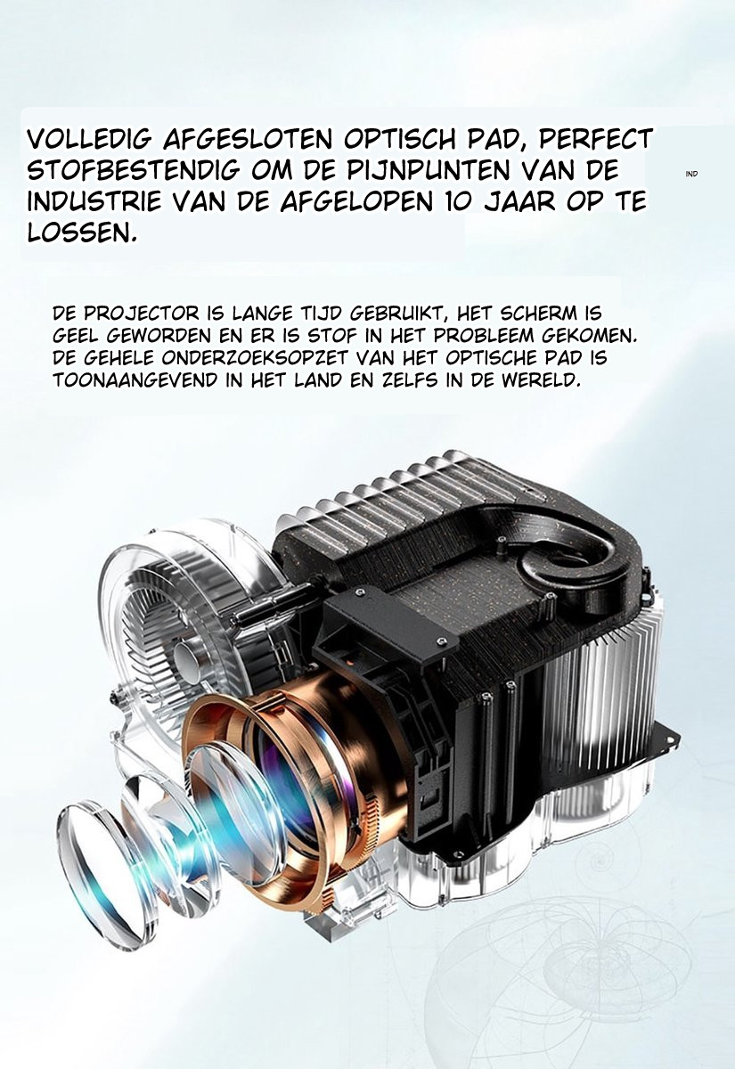 Elementkey BEAM21 – Android 9.0 Beamer – Projector Met Autofocus – 180 ANSI Lumen - Native 1080P Full HD - Afbeelding 12