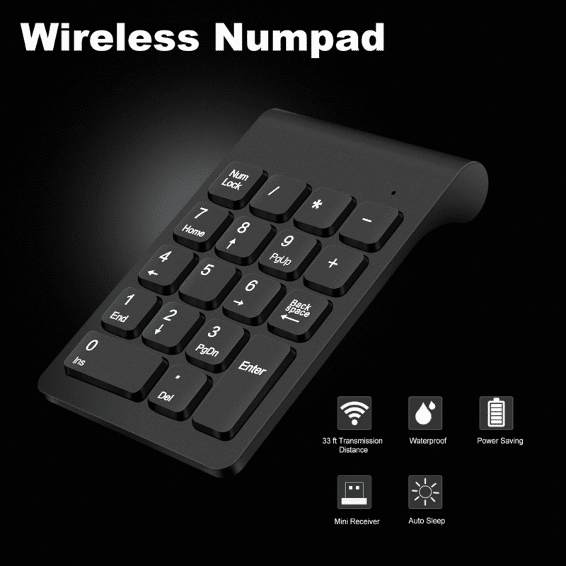 Elementkey MBNT Mini USB 2.0 Bedraad Numeriek Toetsenbord - 18 Toetsen - Digitaal Toetsenbord - Geschikt voor Laptop Windows Android Notebook Tabletten PC etc - Zwart - Afbeelding 5