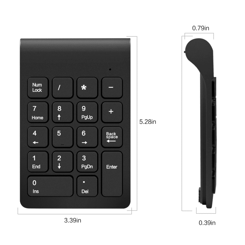 Elementkey MBNT Mini USB 2.0 Bedraad Numeriek Toetsenbord - 18 Toetsen - Digitaal Toetsenbord - Geschikt voor Laptop Windows Android Notebook Tabletten PC etc - Zwart - Afbeelding 10