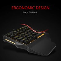 Elementkey MECHA4 één Hand Ontworpen Mini Gaming Toetsenbord – Achtergrondverlichting –Multimedia toetsen - Membraan  – USB – 35 toetsen -  Zwart - Afbeelding 2