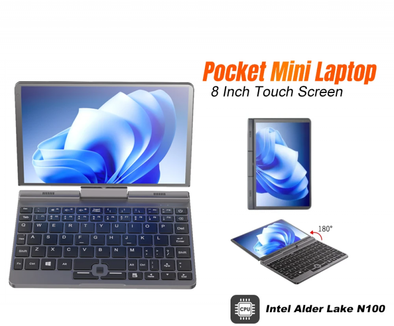 Elementkey Artpixel Mini V2 - 2 in 1 Mini Laptop - TouchScreen Tablet - N100 - 8 Inch - WiFi 6 - 12GB Ram DDR5 - 512GB SSD + Stylus Pen - Afbeelding 23