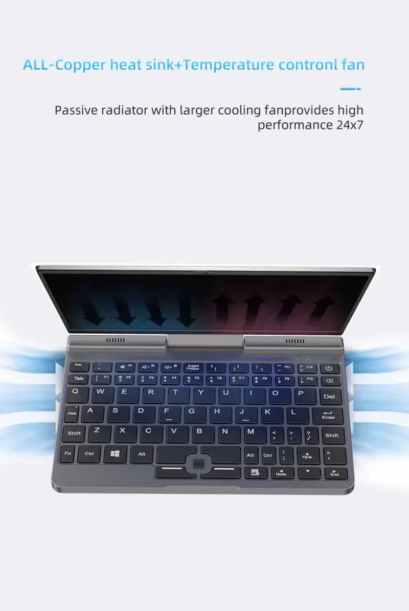 Elementkey Artpixel Mini V2 - 2 in 1 Mini Laptop - TouchScreen Tablet - N100 - 8 Inch - WiFi 6 - 12GB Ram DDR5 - 512GB SSD + Stylus Pen - Afbeelding 10