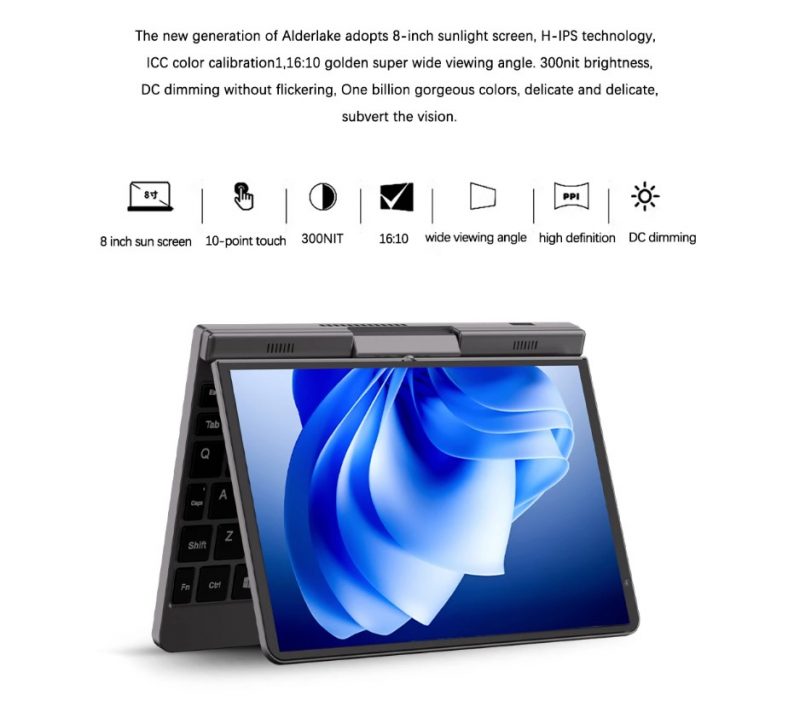 Elementkey Artpixel Mini V2 - 2 in 1 Mini Laptop - TouchScreen Tablet - N100 - 8 Inch - WiFi 6 - 12GB Ram DDR5 - 512GB SSD + Stylus Pen - Afbeelding 21