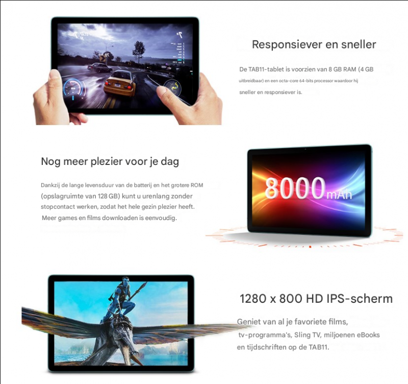 Elementkey Onyx Max - 12 Inch Tablet – 512GB Opslag – Android 13 – 16GB RAM – Werk & Entertainment  - SIM - WiFI 6 - Grijs - Afbeelding 12