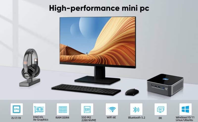 Elementkey iON5-X - Intel i7 12800H - Krachtige Mini PC – 16GB RAM - Computer – 1000GB SSD – Intel Iris XE – Windows 11 PRO - Afbeelding 12