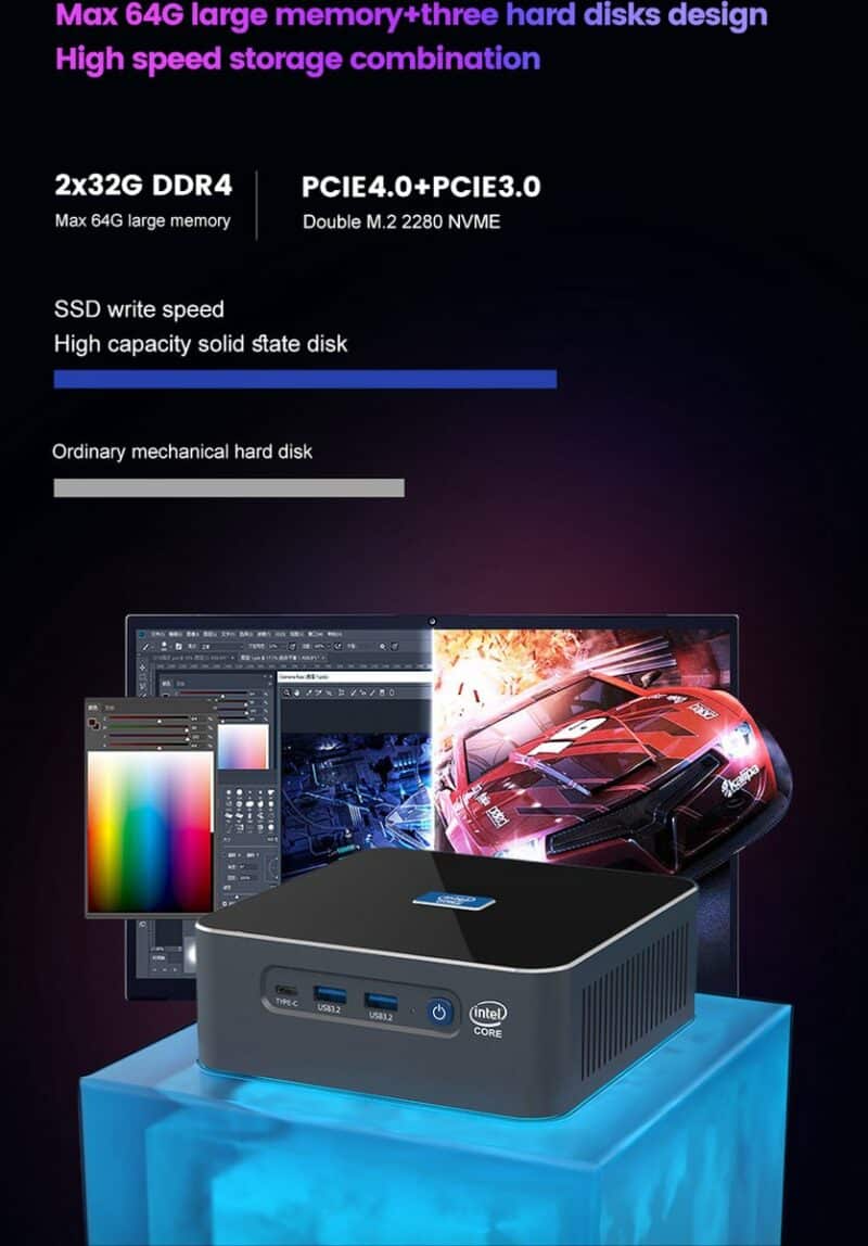 Elementkey iON5-X - Intel i7 12800H - Krachtige Mini PC – 16GB RAM - Computer – 1000GB SSD – Intel Iris XE – Windows 11 PRO - Afbeelding 8