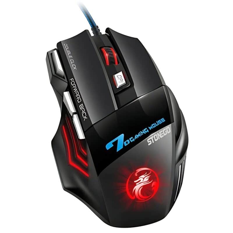 Elementkey HyperClaw V3 – Bedrade Gaming Muis – RGB-verlichting - 800 / 1200 / 2400 DPI - 7 Knoppen – Ergonomische Muis – Duimsteun - Zwart - Afbeelding 2