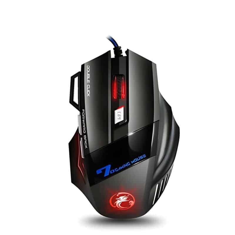 Elementkey HyperClaw V3 – Bedrade Gaming Muis – RGB-verlichting - 800 / 1200 / 2400 DPI - 7 Knoppen – Ergonomische Muis – Duimsteun - Zwart