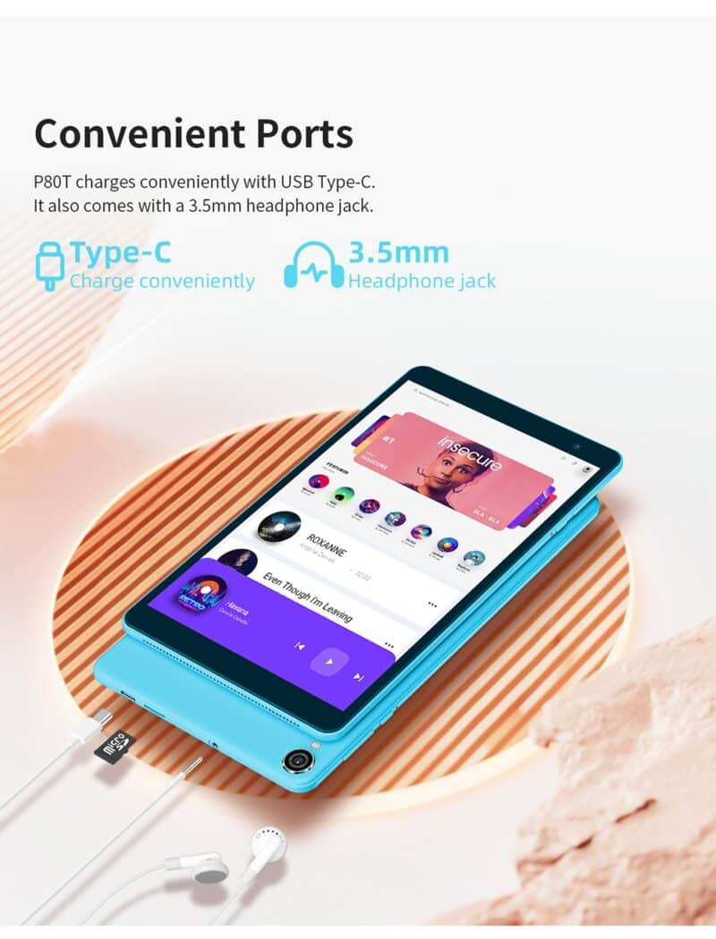 Elementkey Ai-15 Tablet - 3GB RAM  met 96GB Opslag - WiFI - 8 Inch Snelle Tablet  – Multitasken - Kids / E-reader - Licht - Afbeelding 5