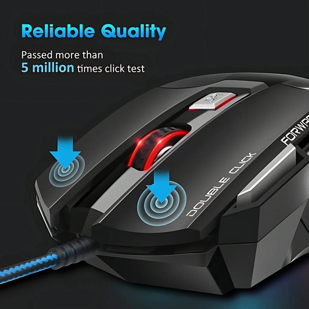 Elementkey gaming muis dualclick zwart rood