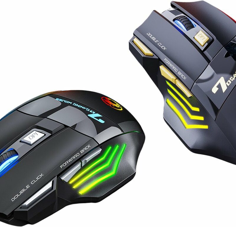 Elementkey gaming muis led verlicht 7 knoppen zwart